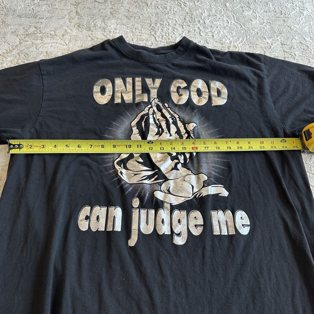 VTG AAA Only God Can Judge Me Praying Hands Tee Shirt Black 5XL - Picture 5 of 7